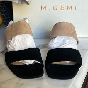M.Gemi Two-Tone Suede Sandals